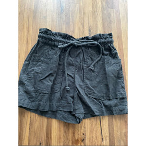 Universal Thread Shorts Linen Blend Pull On Utility Tie